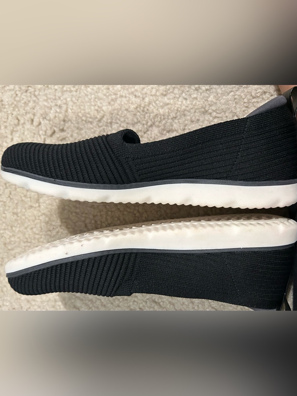 Ryka Women's Effortless Black Knit Slip-On Walking Shoe EUC 7.5 - Picture 3 of 8